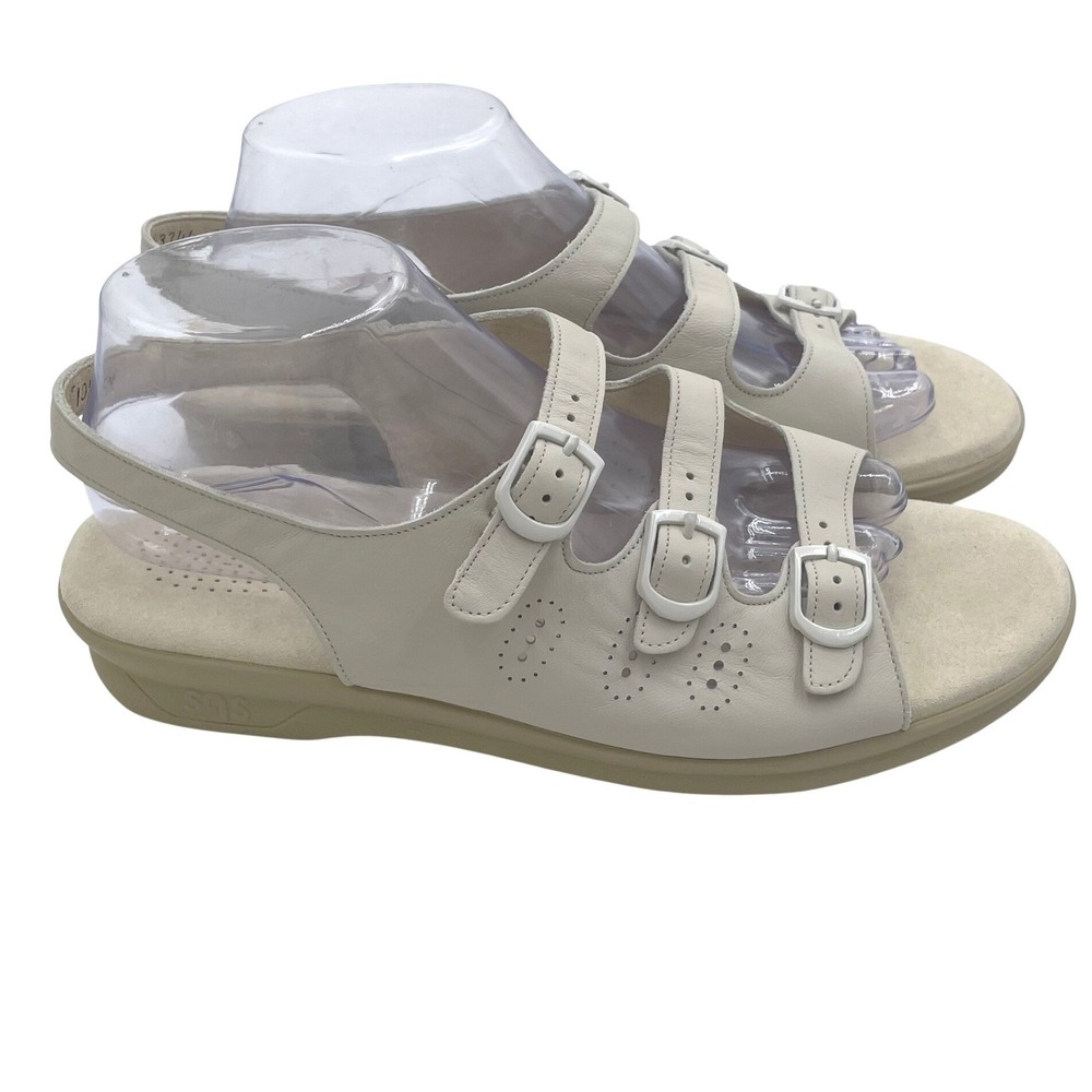 SAS Trio II Bone Leather Slingback Comfort Sandals Womens 10.5 M Made in USA